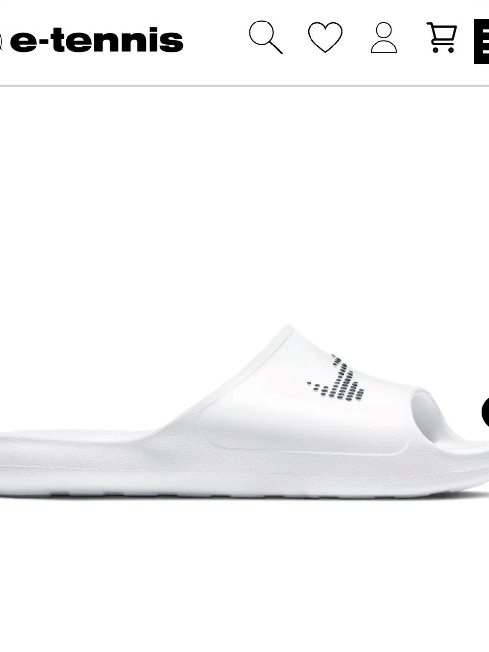 Nike Victori One Slide in White with Black Swoosh Dot Detail